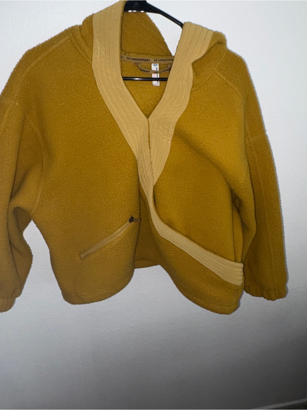 FP Movement by Free People Mustard Yellow Hooded Fleece Cardigan